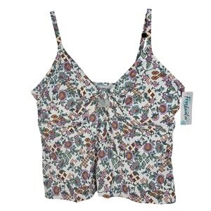 Freshwater Boho Babe Knot Tankini Top Floral Geometric Plus Size 3X Swimwear Top